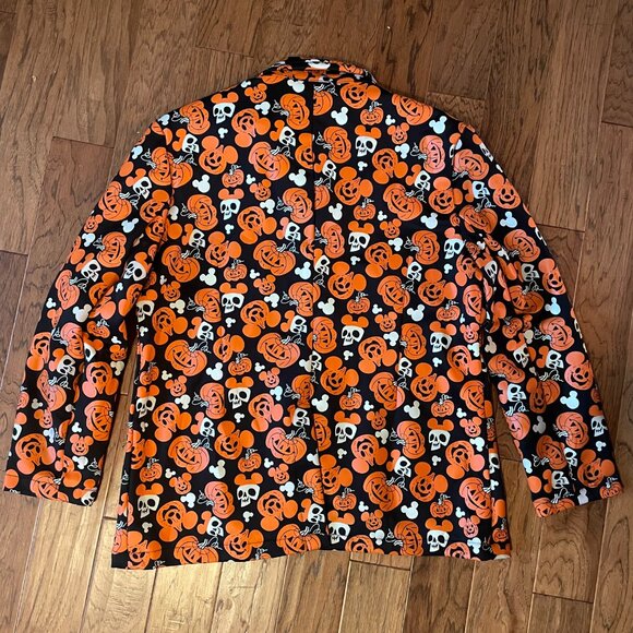 Disney Parks Mickey Pumpkin, Glow in the Dark, Suit Jacket, Halloween, Size L/XL - Picture 2 of 4